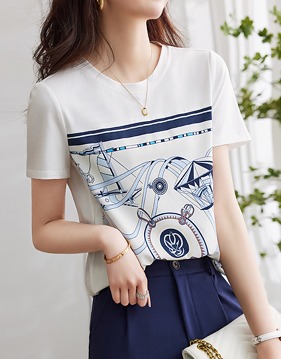 마린 스카프 패턴 티셔츠 s157338